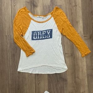 Obay baseball tee, Size S